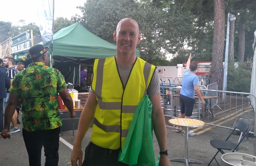 Dr Kieran Mullan volunteers at Food festival