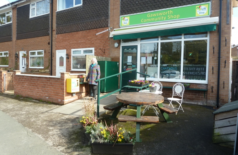 Cllr Smethan at the Gawsworth Community Shop