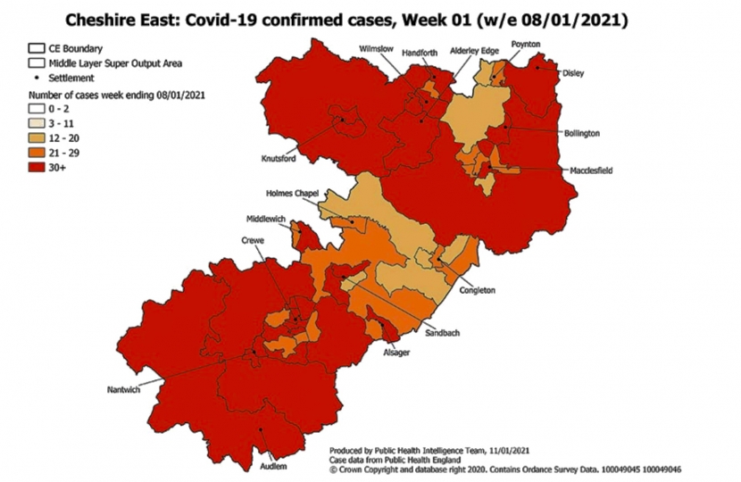 11.01.2021 Covid Infection Rates in Cheshire East