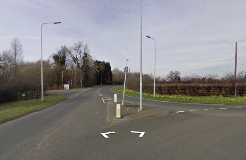 Weston Hall Roundabout, Main Road exit and site access point