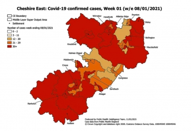 11.01.2021 Covid Infection Rates in Cheshire East